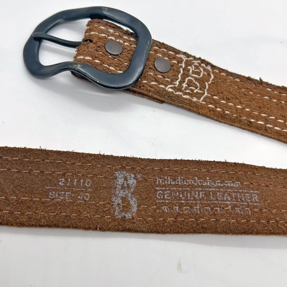 Bill Adler Handcrafted rough leather belt, brown, size 40 - Picture 2 of 5